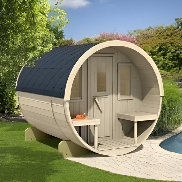 Sauna Fass mit Terrasse 250x205